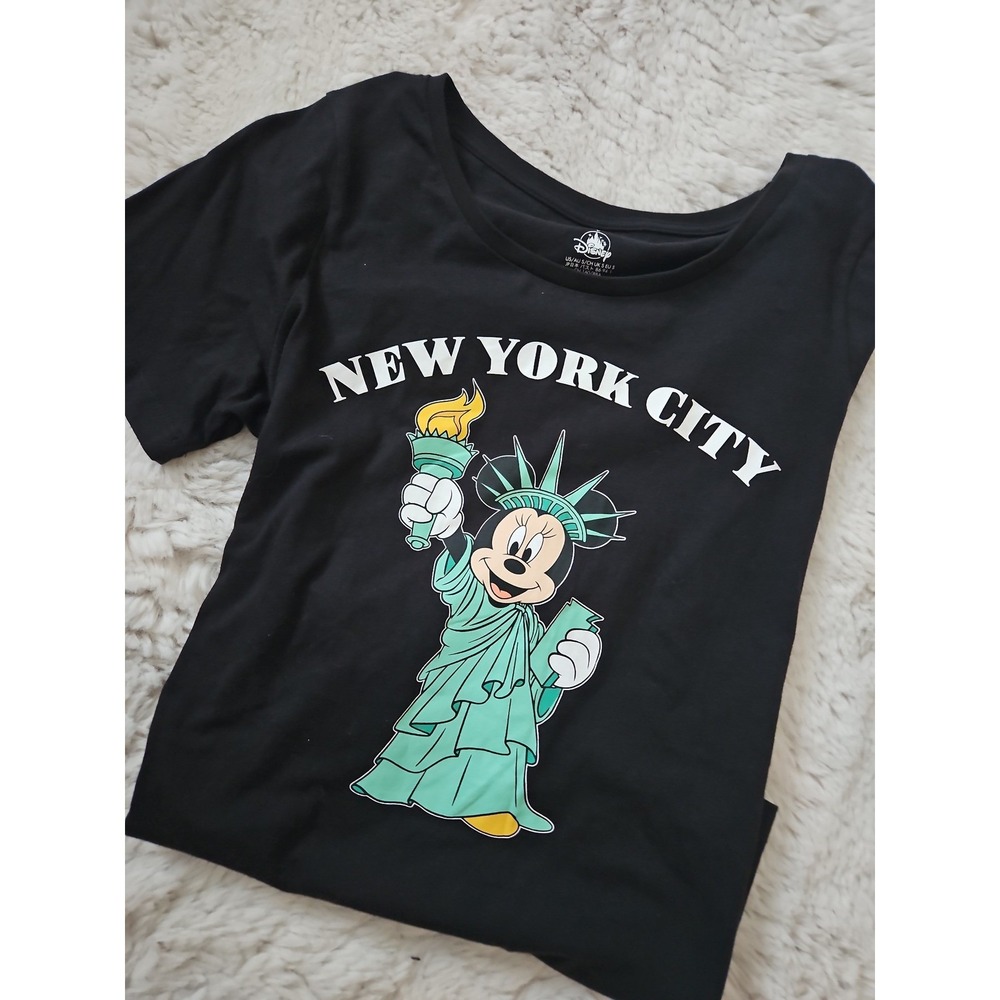 Disney Parks New York City Mickey Mouse Statue of Liberty Black T-Shirt Small